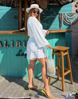 Wrap blouse and shorts set