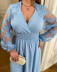 Long dress with mesh от viscose и polyester, модел с елегантен дизайн и прозрачни елементи, подходяща за специални поводи.