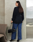 Short fluffy cardigan with belt