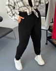 Knit joggers NewYear25 with cotton, polyester and elastane, comfortable sporty trousers, suitable for everyday life.
