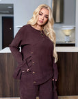 Velvet set decorated with buttons - Twiggy Shop