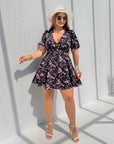 Floral short romper