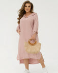 Linen-blend dress with a hood - Twiggy Shop