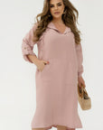 Linen-blend dress with a hood - Twiggy Shop