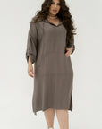 Linen-blend dress with a hood - Twiggy Shop