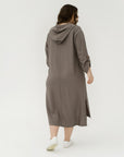 Linen-blend dress with a hood - Twiggy Shop