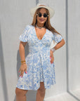 Floral short romper