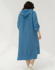 Linen-blend dress with a hood - Twiggy Shop