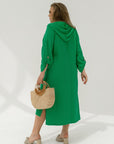 Linen-blend dress with a hood - Twiggy Shop