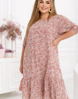 Лека Floral chiffon dress с български дизайн, изработена от viscose и polyester, подходяща за летни поводи.