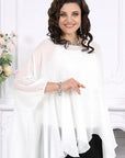 Elegant chiffon dress with a cape, made from viscose and polyester, suitable for special occasion.