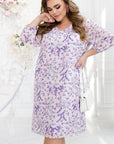 Лека свободна Chiffon dress с YR, изработена от 50% viscose и 50% polyester, видима на изображението