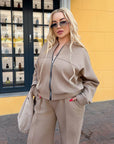 Suede bomber jacket and trouser set IT with polyester, viscose and elastane, image IMG_1301.jpg