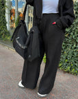 Suede bomber jacket and trouser set with polyester, viscose and elastane, in fashifrom IT style.