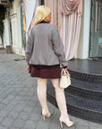 Bomber jacket with rhinestones from IT, polyester and viscose, image of stylish model with rhinestones on the surface.