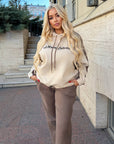 Suede tracksuit made from polyester, viscose and elastane, stylish and comfortable for everyday use.