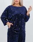 Velvet dress with pearls, white, with soft viscose and cotton fabric, stylish and elegant for special occasions