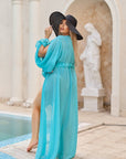 Two-piece swimsuit от polyester, с ярък дизайн, подходящ за плаж и плуване.