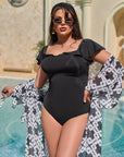 One-piece swimsuit с волани от polyester, модел на марка Composition, показан на изображението.