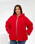 Lightweight hooded jacket made from polyester, suitable for autumn and winter, with comfortable design and soft material.