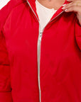 Lightweight hooded jacket made from polyester, suitable for cold weather, with soft and comfortable design.