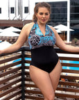 One-piece swimsuit от polyester с елегантен дизайн, подходящ за плаж и плуване, произведен от марка Composition.