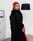 Hooded knit set made from cotton and polyester, suitable for everyday use, with comfortable design and soft fabric.