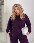 Velour set decorated with buttons - Twiggy Shop