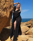 Long beach tunic от viscose и polyester, с летен дизайн, подходяща за плаж и свободно носене.