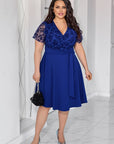 Short dress with decorated mesh , polyester, viscose и lycra, модел с елегантен дизайн и стиlinen външен вид.