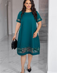 Vestido holgado con bordado