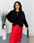 Satin dress and soft jumper set