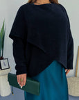 Satin dress and soft jumper set made from polyester, viscose and elastane, suitable for elegant style.