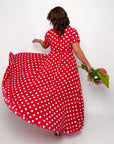 Vestido largo de lunares