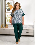 Set met blouse van zachte stof met print