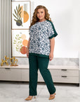 Set met blouse van zachte stof met print