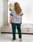 Set met blouse van zachte stof met print