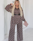 Printed set in a loose fit от polyester, viscose и elastane, модел NewYear25, изображение на елегантен тоалет.