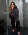 Satin pajama set with hearts - Twiggy Shop