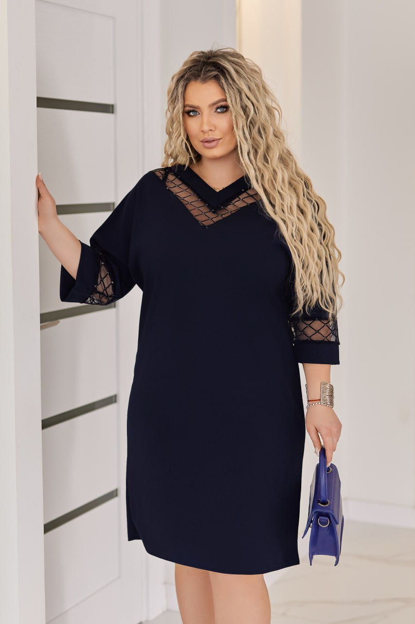 Straight-cut dress with mesh – Twiggy Shop || Plus size
