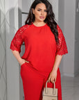 Conjunto de blusa y pantalón de encaje