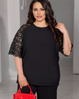 Conjunto de blusa y pantalón de encaje