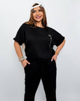 Set with cropped shorts от cotton и polyester, с elastane, светъл цвят, подходящ за летен стил.