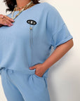 Set with cropped shorts от cotton и polyester, подходящ за летни дни, с комфортна elastane за свобода на движение.