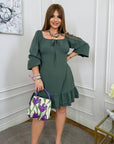 Short ruffled dress от polyester и elastane, модел с ефектни детайли и елегантен дизайн, подходяща за летни поводи.