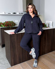 Velour set with zipper - Twiggy Shop