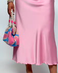 Midi skirt NewYear25 от polyester и cotton, с елегантен дизайн и светъл цвят, подходяща за празнични събития.