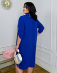 Комплект с Shirt-style dress in a loose fit, polyester и viscose, изображение на стилна женска дреха.
