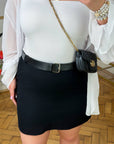 Комплект Mini skirt with a cotton denim belt , Whiteа, с модерен дизайн Waist cotton, polyester и elastane, за стилен външен вид.