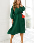 Knee-length dress with belt - Twiggy Shop
